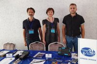 OKOndt GROUP demonstrating their portable flaw detectors, probes and calibration blocks at the Exhibition Nondestructive Testing and Monitoring of Technical Condition — 2020 