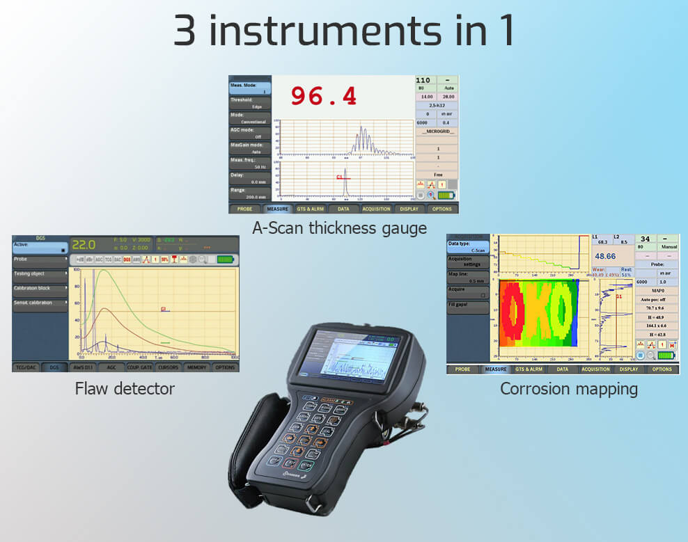 Three key features of portable ultrasonic flaw detector Sonocon B