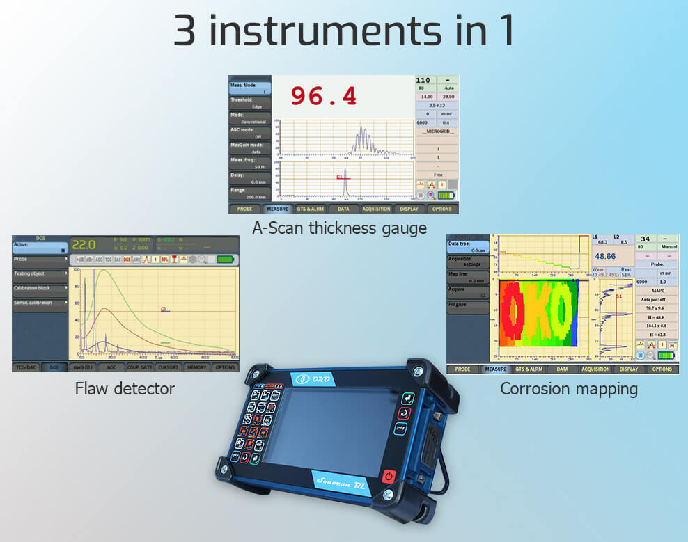 Three main advantages of portable ultrasonic flaw detector Sonocon BL 