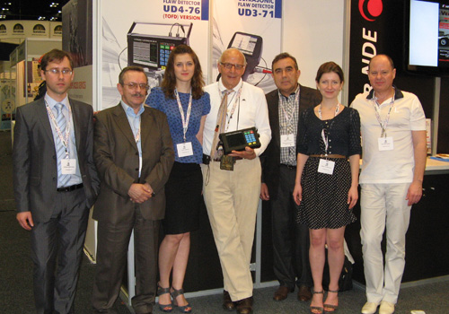 OKOndt GROUP team and Professor Giuseppe Nardoni at the 18th World Conference on Nondestructive Testing (WCNDT-2012)