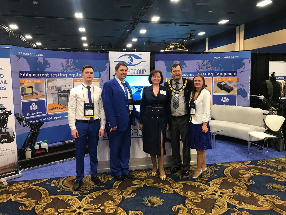 OKOndt GROUP team and acting ASNT President Mr. Scott P. Cargill at the company's booth at  ASNT Annual Conference-2019