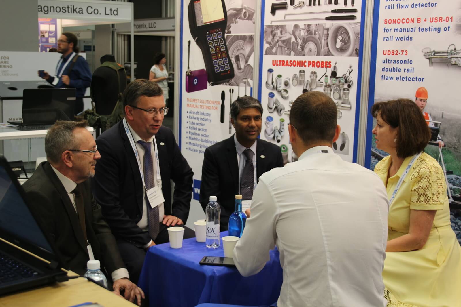 Friendly communication between the participants and guests of the European conference of NDT 2018 (ECNDT) at OKOndt GROUP's booth