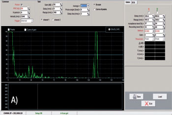 Display of flaw detection on the ОКО-22М-EMA system screen