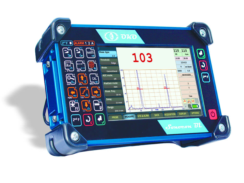 Portable ultrasonic flaw detector with a large high-resolution display Sonocon BL