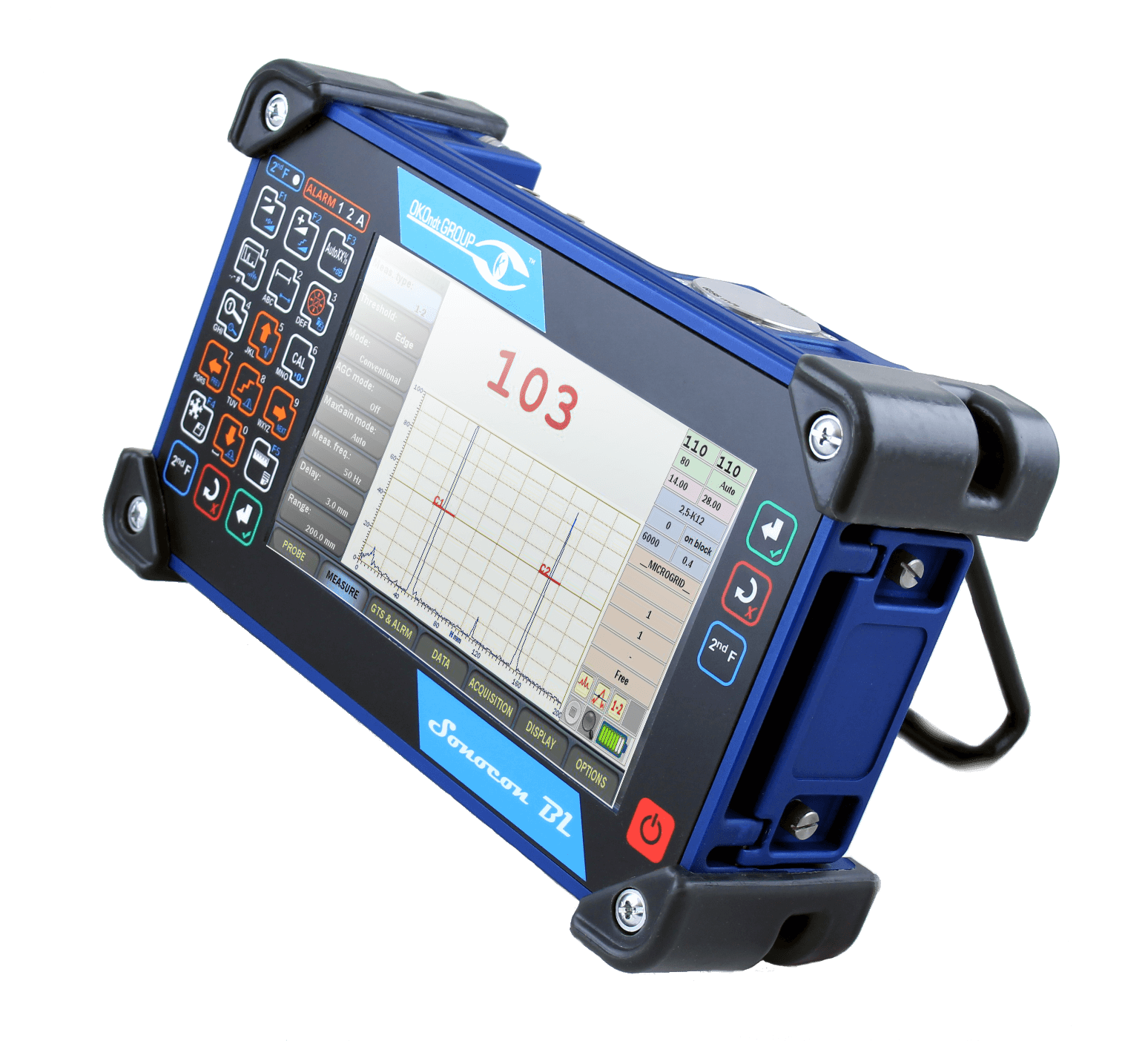 Portable ultrasonic flaw detector with a large high-resolution display Sonocon BL